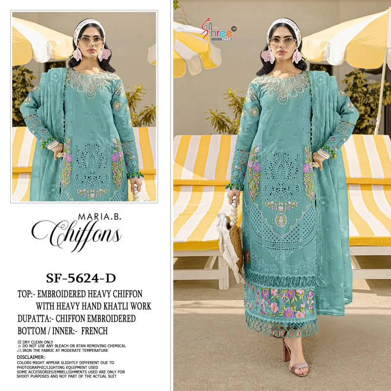 Sf 5624 A To D By Shree Chiffon Embroidery Salwar Kameez